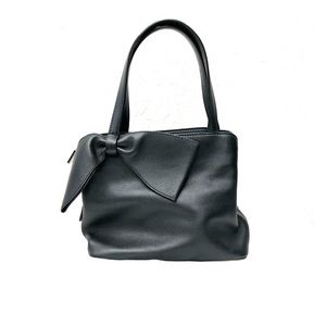 Furla black leather mini purse with bow